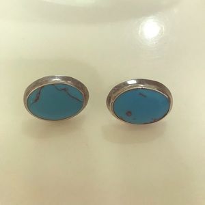 Turquoise and silver earrings